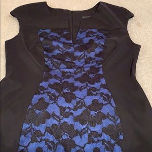 Black and blue formal dress